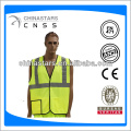 fluorescent yellow 100% polyester reflective traffic wear with pockets